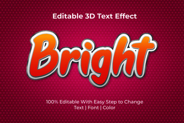 Bright Editable Text Effect with 3D Style 