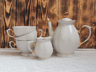 White porcelain tableware set
