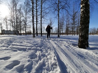 walking in the snow