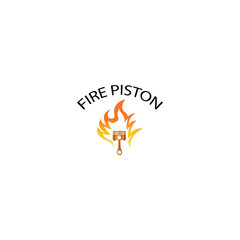 piston logo vector illustration fire design