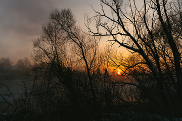 sunrise over the river