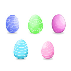 Set of watercolor easter eggs in colorful color,Easter day concept