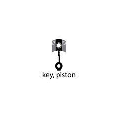 piston logo key design vector illustration