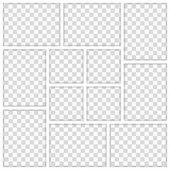 Templates collage 12 frames photos parts, picture or illustration.  Board and branding presentation concept. Creative theme.  Mood board. Poster mockup.