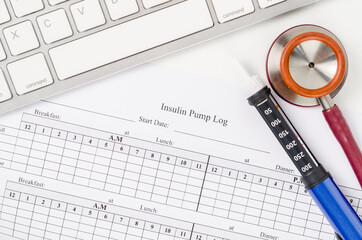 Insulin pump log record form.