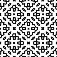 Geometric vector pattern with triangular elements. Seamless abstract ornament for wallpapers and backgrounds. Black and white colors.