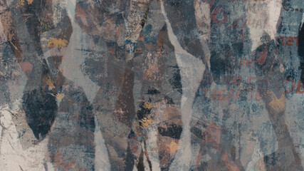 Collage of torn street posters. Abstract  background. 