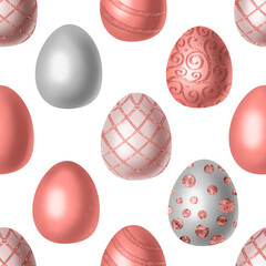 Seamless pattern with easter eggs. Holiday background