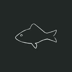 Fish, food vector chalk icon
