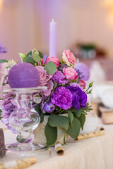 wedding bouquet and candle