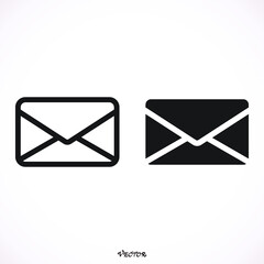 Mail icon vector, Envelope sign, Email symbol