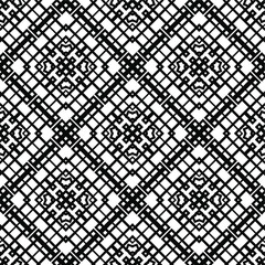 Geometric vector pattern with triangular elements. Seamless abstract ornament for wallpapers and backgrounds. Black and white colors.