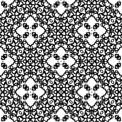 Geometric vector pattern with triangular elements. Seamless abstract ornament for wallpapers and backgrounds. Black and white colors.