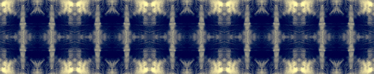 Indigo Seamless Design. Tie Dye Background. Blue