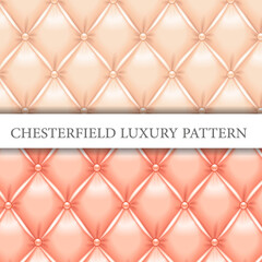 Chesterfield luxury shiny leather pattern bright peach