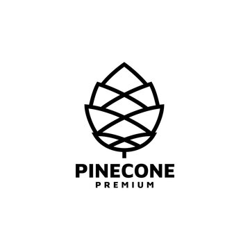 Pine Conifer Cone, Agave Luxury Elegant Logo Design Vector