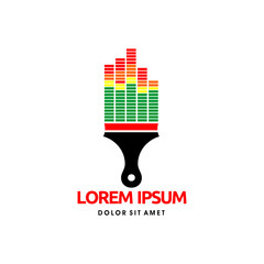 Sound and Audio Waves Paint Brush Vector Logo Design