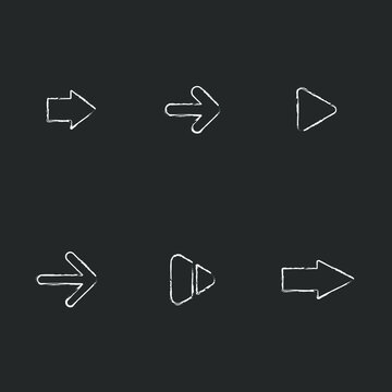 Arrows Right, Forward Vector Chalk Icon