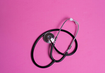 stethoscope on a black background