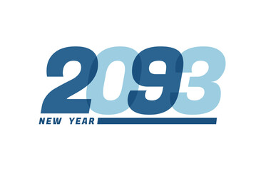 Happy New Year 2093. Happy New Year 2093 text design for Brochure design, card, banner