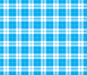 Gingham blue checkered seamless pattern. Plaid repeat design background. EPS10 vector illustration, CMYK redy to print.