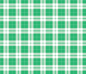 Gingham green checkered seamless pattern. Plaid repeat design background. EPS10 vector illustration, CMYK redy to print.