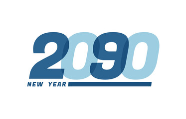 Happy New Year 2090. Happy New Year 2090 text design for Brochure design, card, banner