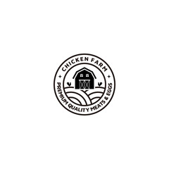 Chicken Farm Labels and Design Elements in Vintage Style for Your Design