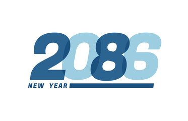 Happy New Year 2086. Happy New Year 2086 text design for Brochure design, card, banner