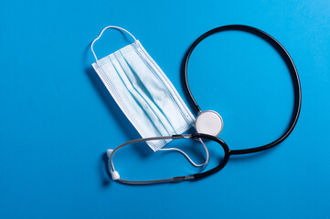 stethoscope and pills