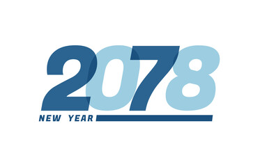Happy New Year 2078. Happy New Year 2078 text design for Brochure design, card, banner