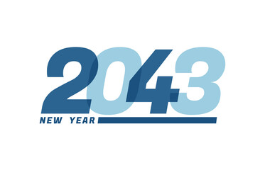Happy New Year 2043. Happy New Year 2043 text design for Brochure design, card, banner