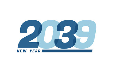 Happy New Year 2039. Happy New Year 2039 text design for Brochure design, card, banner