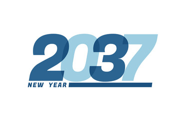 Happy New Year 2037. Happy New Year 2037 text design for Brochure design, card, banner