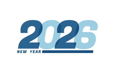 Happy New Year 2026. Happy New Year 2026 text design for Brochure design, card, banner