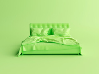 Yellow Bed 3d illustration 3d rendering