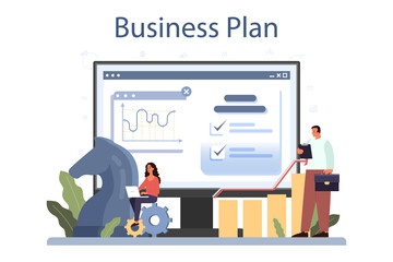 Development strategy online service or platform. Business planning.