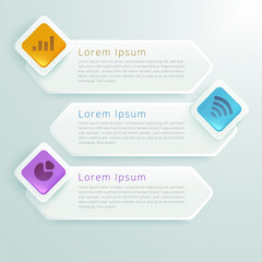 Infographic business, Hexagon timeline process chart template. Vector modern banner, text box used for presentation and workflow layout diagram, web design. Abstract elements of graph 3 steps options.