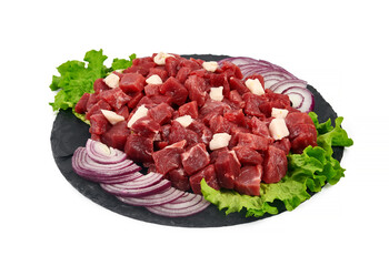 Fresh raw meat isolated on white background