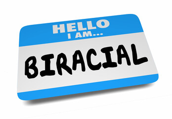 Hello I Am Biracial Nametag Sticker Diversity Inclusion Mixed Race 3d Animation