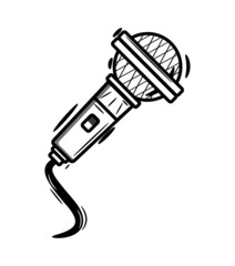 A vector icon of a microphone. An illusion of a microphone.
