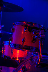 Drums in concert - on stage - in LED lights