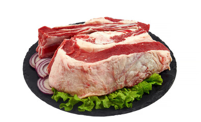 Fresh raw meat isolated on white background