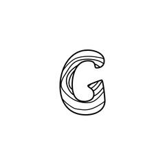 G Letter Wood Texture logo art vector design