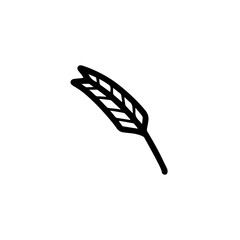  Bird's feather isolated on a white background. Hand-drawn vector illustration in the doodle style