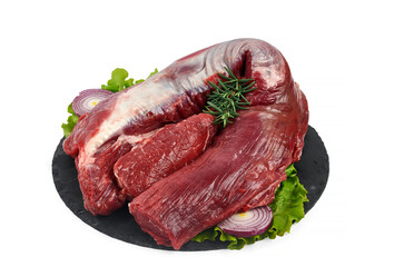 Fresh raw meat isolated on white background