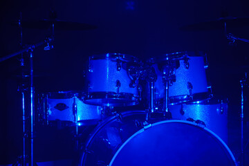 Drums in concert - on stage - in LED lights