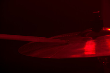 Drums in concert - on stage - in LED lights