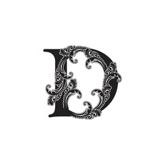 Ornate Letter D Logo Icon, elegant monogram luxury ornament decoration letter logo vector design