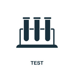 Test icon. Simple element from medical services collection. Filled monochrome Test icon for templates, infographics and banners